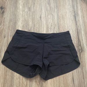 Lululemon black speed shorts size 6